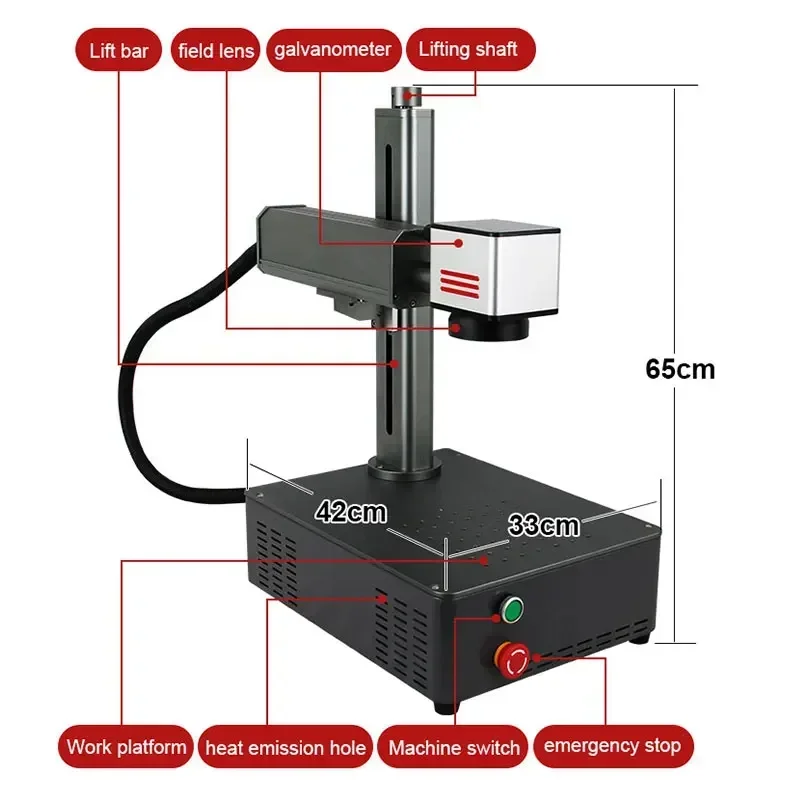 Industrial Laser Marking Machine - 20W 30W Mini Desktop-Faserlaser-Markiermaschine für Metall-
