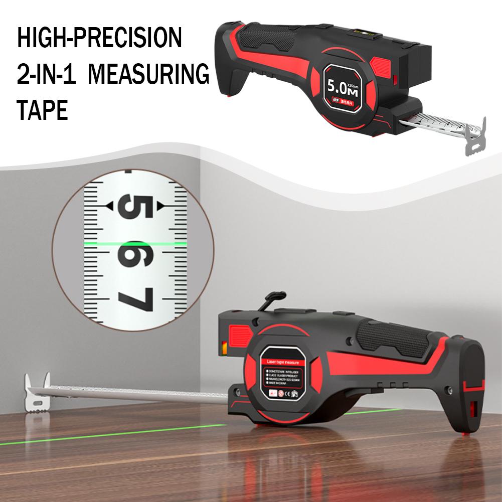 Industrial Laser Distance Sensor - 2-in-1 Laser-Entfernungsmesser mit Stahlbandmaß, Hochpräzises Digitales