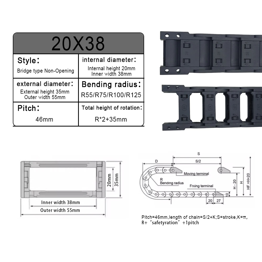 MHCNC R55-R125 Geschlossene Ka – Drag Chain Cnc Bewertung und Preis